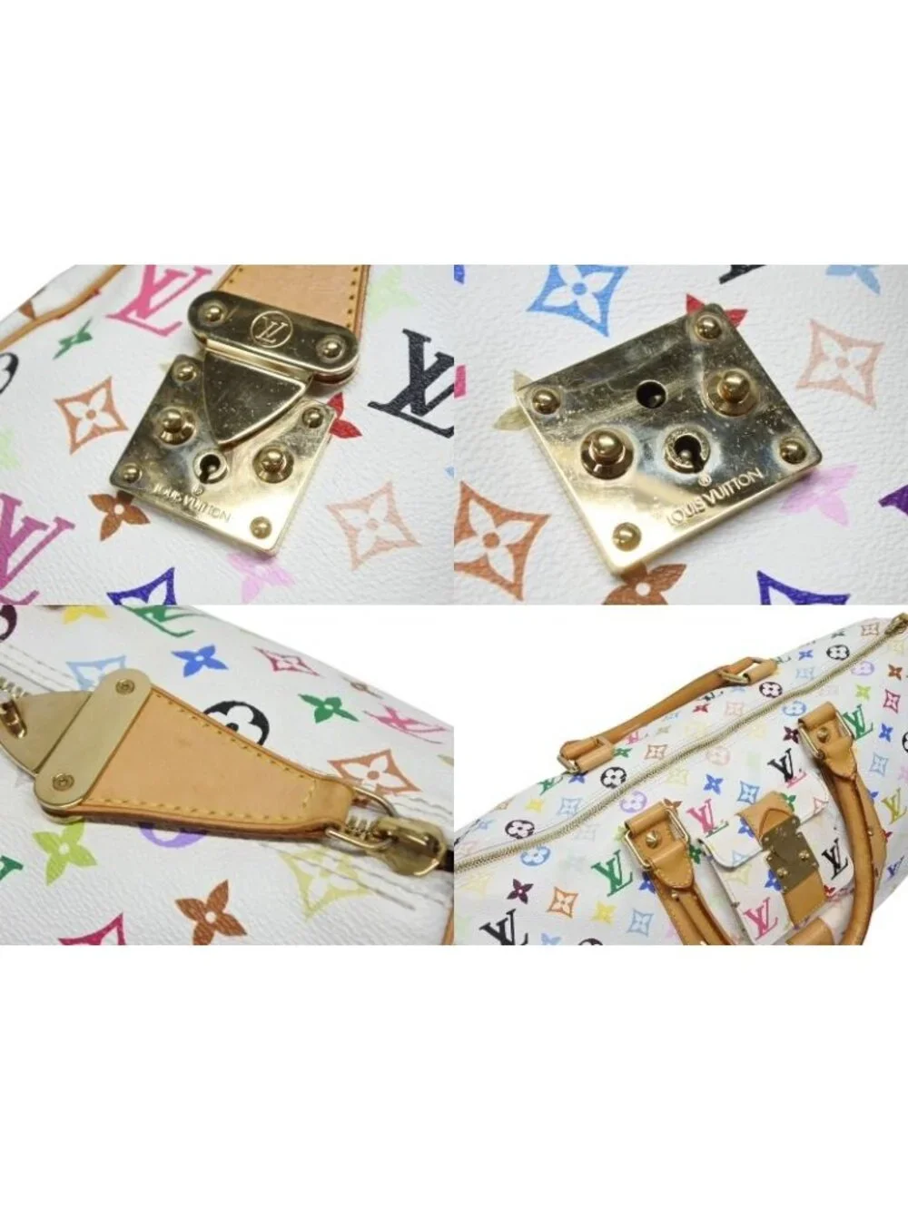 Louis Vuitton Keepall 45 Boston Bag Monogram Multicolor White Takashi Murakami